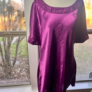 Victoria's Secret Gold Label Vintage Satin Deep Burgundy Satin Gown size M L